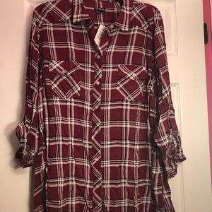Torrid: Red/Maroon Plaid Shirt